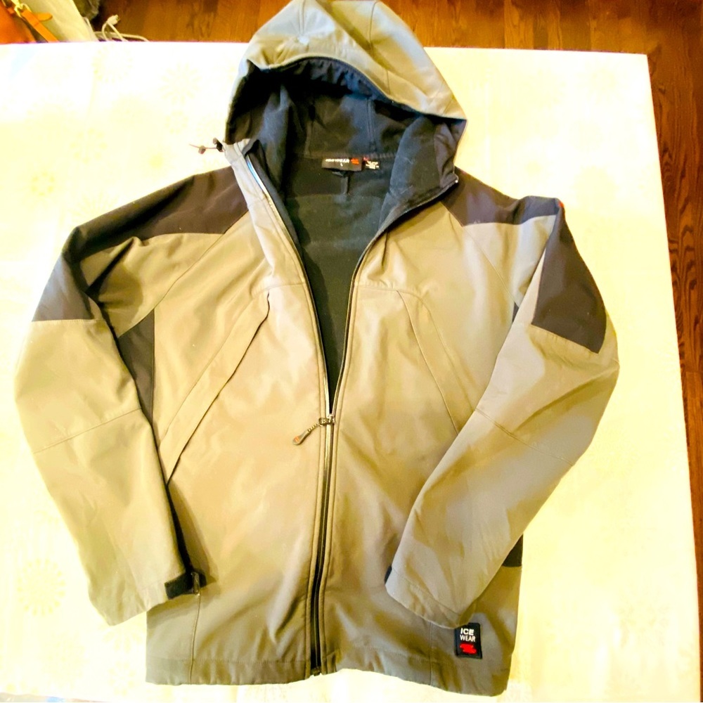 Ice Wear Iceland Softshell Water Repellant Hooded Jacket Gray Men Large *C*
